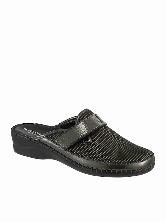Anatomical Leather Women's Slippers Gray