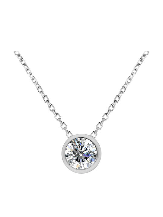 Brizzling Halskette Solitärring aus Silber mit Diamant