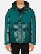 Herren Winter Jacke Puffer Wasserdicht Grün