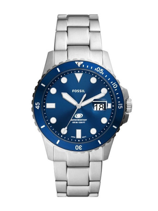 Fossil Γυναικείο Ρολόι 42mm Μπαταρίας με Ασημί Μεταλλικό Μπρασελέ