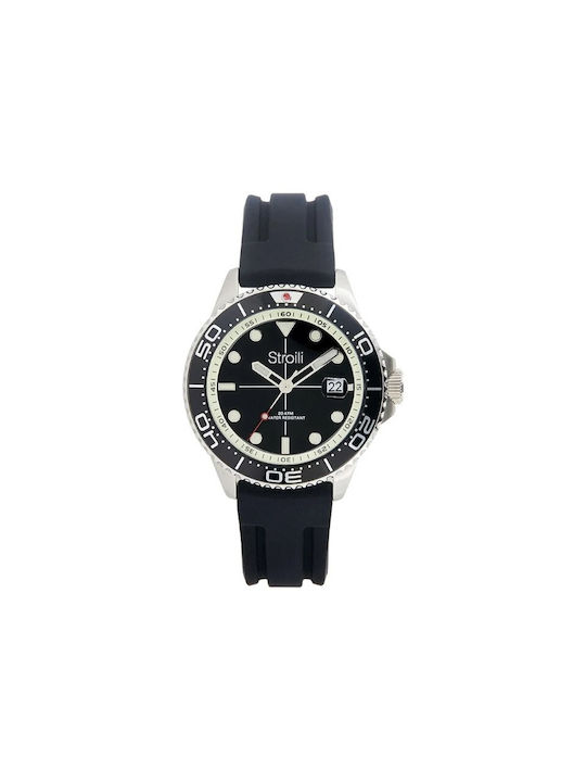 Stroili Watch with Rubber Strap Black