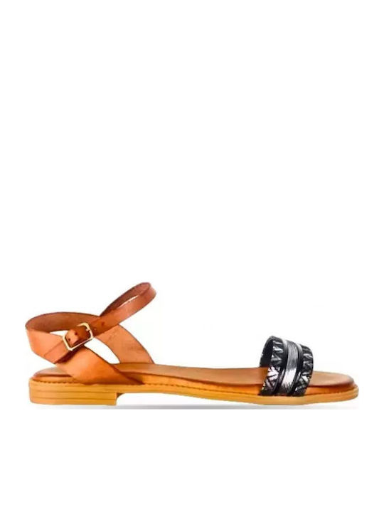 Flache Sandalen für Damen in Schwarz Farbe