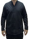 Langärmeliges Overshirt in Breite Linie Schwarz.