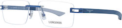 Longines Мъжки Метален Рамка за Очила Тъмносиня LG5006-H 090