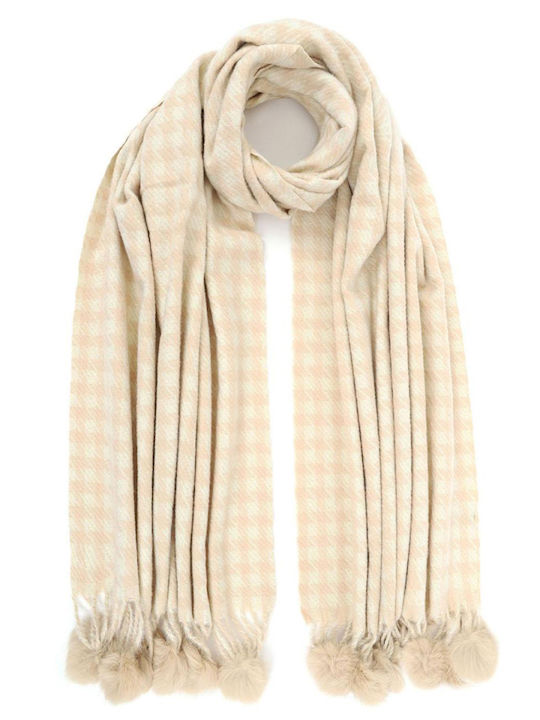 Doca Women's Wool Scarf Ecru