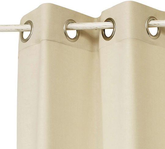 Decocraft Curtain with Grommets Suede Ecru 140x260cm