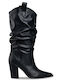 Synthetic Leather Cowboy Boots Black