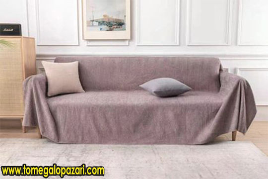 To megalo pazari Throws Set 3 Pcs Chenille Mocha