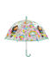 Euromic Kinder Regenschirm Gebogener Handgriff Türkis mit Durchmesser 46cm.