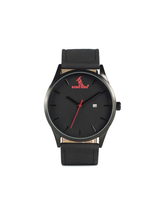 Bobo Bird Watch Battery with Black Leather Strap GG015 1 Skroutz.cy