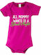 kirikoko All Mommy Wants Is A Silent Night Christmas Short-Sleeved Fuchsia