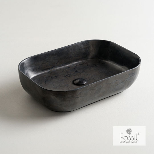 Fossil Επικαθήμενος Νιπτήρας Μαρμάρινος 56x39cm 400 Black Fossil Επικαθήμενος Νιπτήρας Μαρμάρινος 56x39cm 400 Black