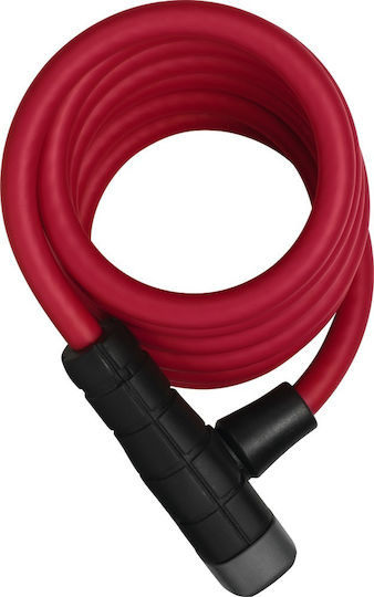 Abus Primo 5510k 180 10 Lacăt Bicicletă Tip Spiră cu cheie Roșie