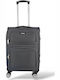 Playbags Medium Fabric Suitcase Gray with 4 Wheels Height 59cm