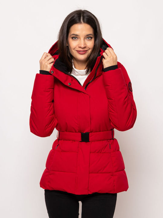 Scurtă Jachetă de femei Puffer Red