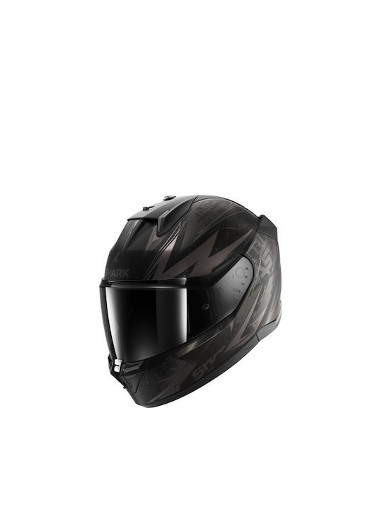 Shark D-skwal 3 Blast-R Mat Black / Anthracite Motorradhelm Volles Gesicht ECE 22.06 1540gr