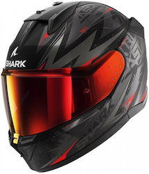 Shark D-skwal 3 Full Face Helmet with Pinlock and Sun Visor ECE 22.06 1540gr Blast-R Mat Black / Anthracite / Red