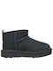 Classic Ultra Mini Suede Kids Boots with Laces Black