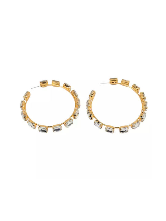 Earrings Hoops with Stones