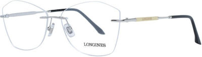 Longines Metal Eyeglass Frame Butterfly Silver