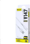 PZX Regular USB 2.0 to micro USB Cable Λευκό 2m (703)