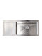 Fortinox Squadro Ένθετος Νεροχύτης Δεξιός Inox Σατινέ Μ116xΠ51cm Ασημί