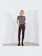 Damen Stoff Capri Hose in Schlanker Passform ''''''