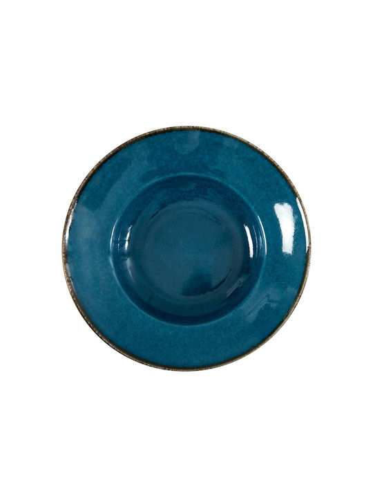 Porline Porselen Plate Pasta made of Porcelain Blue with Diameter 26cm