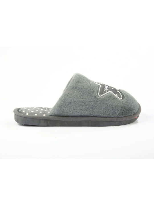 Fshoes Winter Women's Slippers in Gray color
