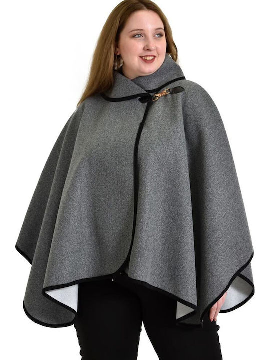 Femeie Gri Palton cu Nasturi