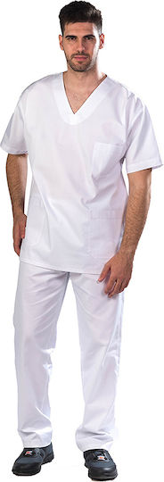 Anta Uniforms Ανδρική Ιατρική Μπλούζα Λευκή