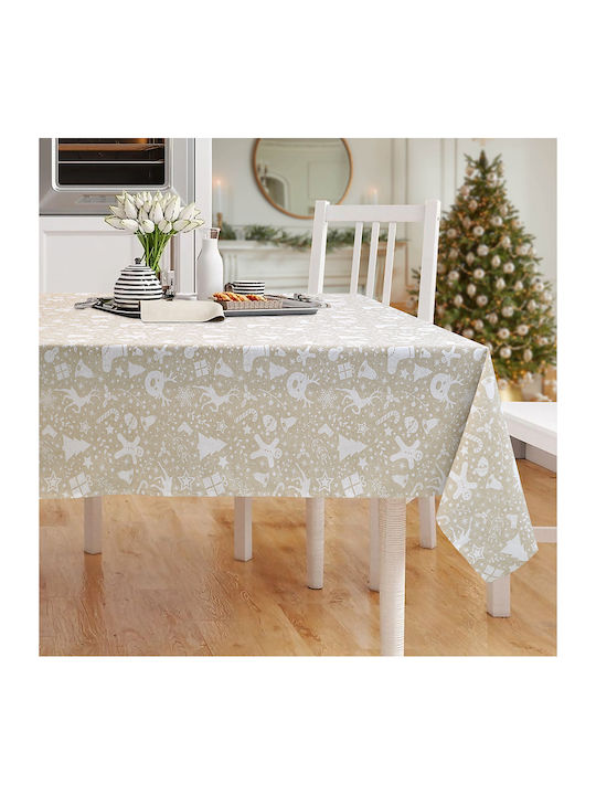 Lino Home Cotton & Polyester Tablecloth Beige 140x140cm