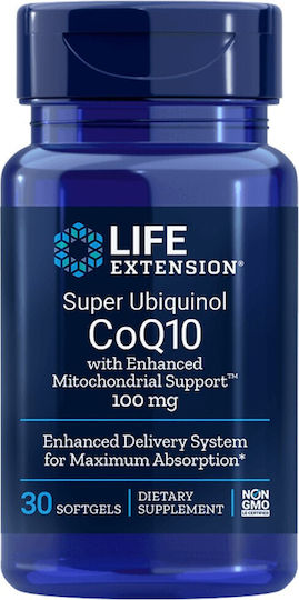 Life Extension Супер Убихинол CoQ10 Без Глутен 100mg 30 меки капсули