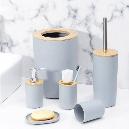 Bamboo Light Blue Bathroom Accessory Set 6 Pieces 325897-Light Blue