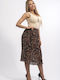 E-shopping Avenue Midi Φούστα Λεοπάρ BROWN