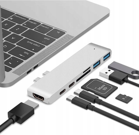 Dual USB-C Docking Station cu HDMI PD Gray (CO2-0117)