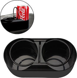 Ποτirθήκη Αυτοκινήτου Simple 2 Θέσεων with Suction Cup σε Black Χρώμα