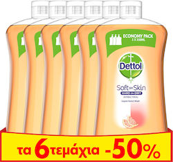 Dettol Крем сапун Грейпфрут 6x750мл