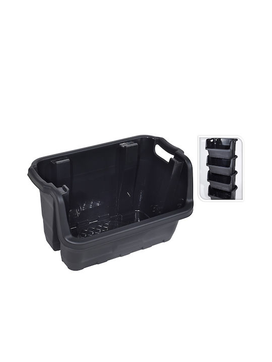 Storage Basket Plastic Black 59.5x37cm 6pcs