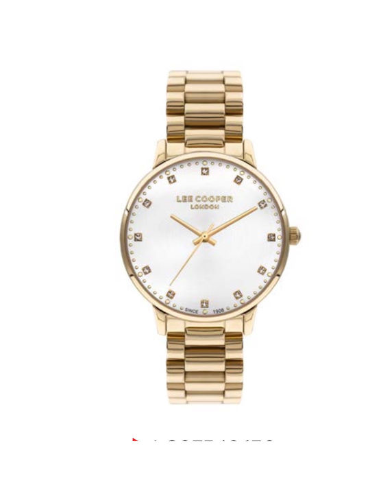 Lee Cooper Crystals Watch with Gold Metal Bracelet