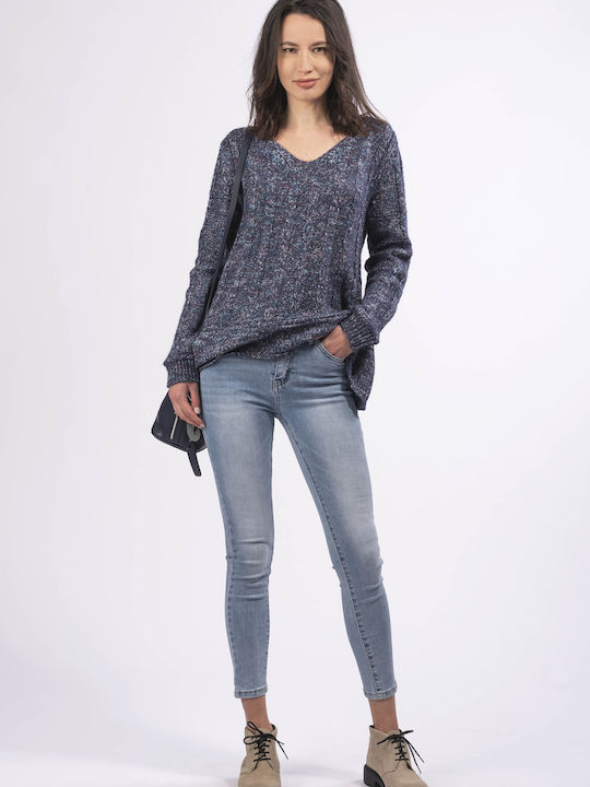 E-shopping Avenue Women's Long Sleeve Sweater Blue