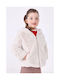 Mayoral Kids Fur Coat with Hood Ecru