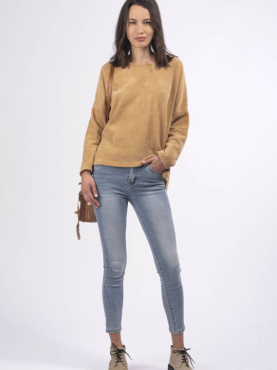 E-shopping Avenue Women's Long Sleeve Sweater Beige