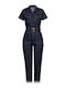 Women's Denim One-piece Suit Dark Blue