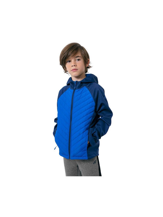 4F Kids Quilted Jacket Short with Hood Blue