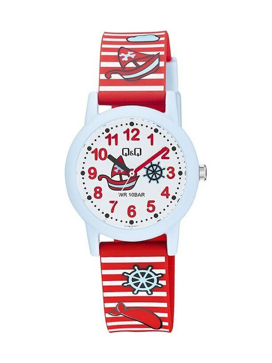 Q&Q Kids Analog Watch with Rubber/Plastic Strap Red