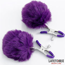 LateToBed Nipple Clamps in Purple Color