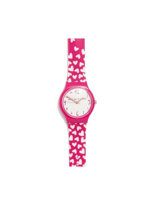 Agatha Ruiz De La Prada Kids Analog Watch with Rubber/Plastic Strap Fuchsia