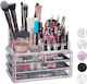 Relaxdays Cosmetics Organizer with 4 Drawers Transparent 2 Pieces 24x19x13.5cm