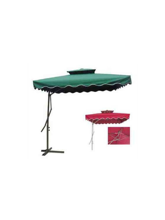 Garten & Terrassen Sonnenschirm Hängend Quadratisch Aluminium Grün mit Ständer 2.14x2.14m 585373
